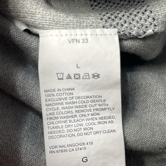 Nautica Gray Anchor Print Cotton Crewneck Sweater Size L - Picture 6 of 7